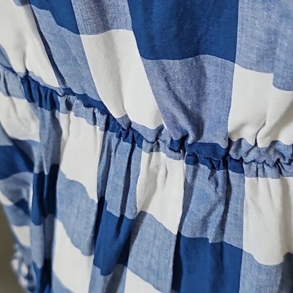 J. Crew Factory Blue and White Check and Gingham Sun Dress NWT - Picture 11 of 15